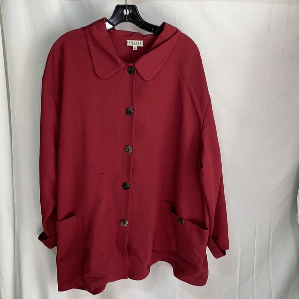 David Dart 2x sienna red boxy unconstructed jacket patch pockets like new